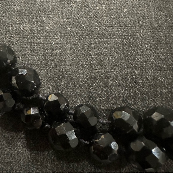 Vintage Jet Black Glass Multi Strand Bead Necklace - Picture 7 of 8
